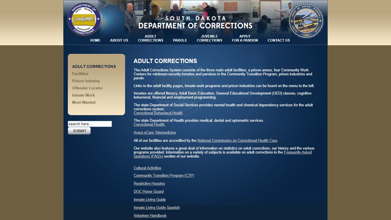 Adult Corrections :: SD Dept. of Corrections